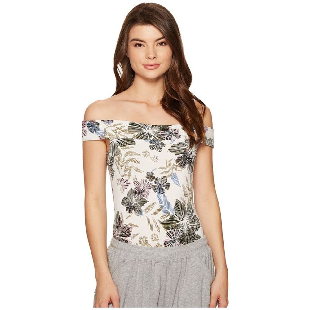 Free People Womens Off The Shoulder Printed Bodysuit